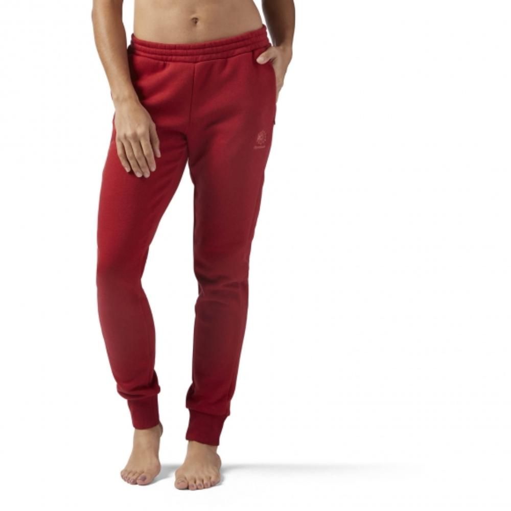 Зауженные женские брюки Reebok F Franchise Fleece Pant Rich Magma S18-R