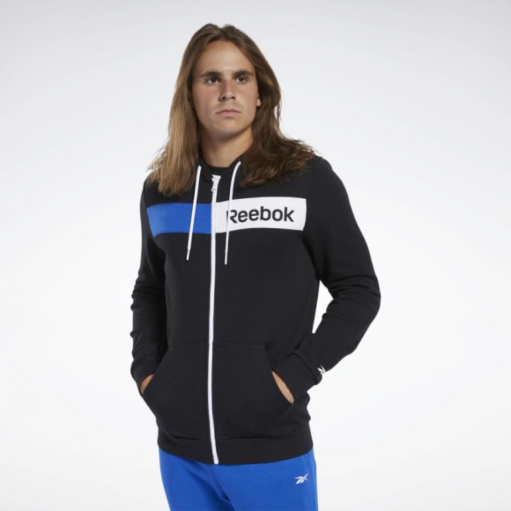 Комфортная мужская толстовка Reebok Te Linear Logo Fz Hoodie