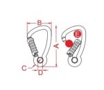 Карабин вспомогательный Kong Alu Harness 8Mm All Anod 500 kg