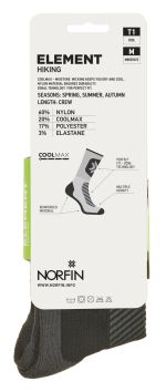 Носки Norfin T1M Element Hiking Coolmax Crew