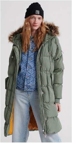 Superdry - Зимнее женское пальто Luxe Longline Puffer
