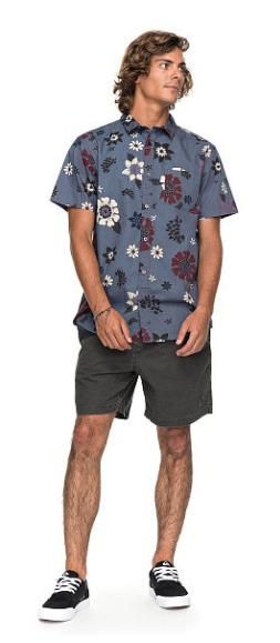 Quiksilver - Красивая мужская рубашка с коротким рукавом Sunset Floral
