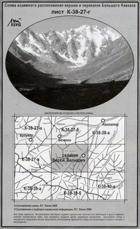 Литература - Cхема взаимного расположение вершин и перевалов Большого Кавказа &quot;Селение Верхняя Балка