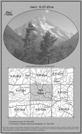 Литература - Схема взаимного расположение вершин и перевалов Большого Кавказа &quot;Гора Пшиш&quot;