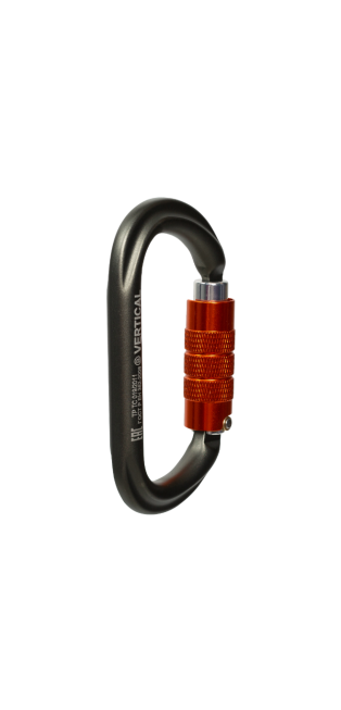 Карабин овал автомат Keylock Вертикаль Gray