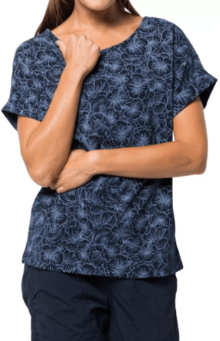 Jack Wolfskin - Хлопковая футболка Hibiscus Flower T W