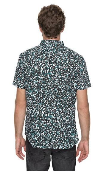Quiksilver - Летняя мужская рубашка с коротким рукавом Sslinenprintshi Mallard Linen