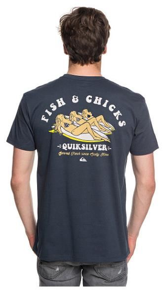 Quiksilver - Непринужденная мужская футболка Fish And Chicks