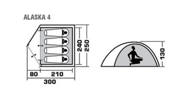 Четырехместная палатка Trek Planet Alaska 4