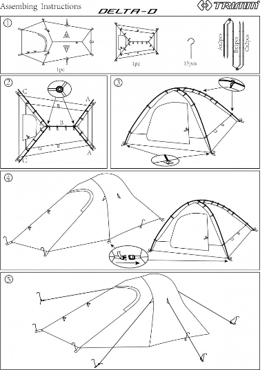 Trimm - Легкая двухместная палатка Adventure Delta-D