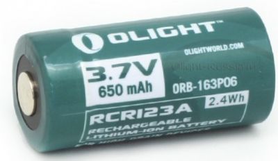 Аккумулятор с дополнительным минусовым контактом Olight 16340 3,7 B 650 mAh