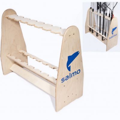 Salmo - Стойка деревянная для подсачеков вместительность 16шт