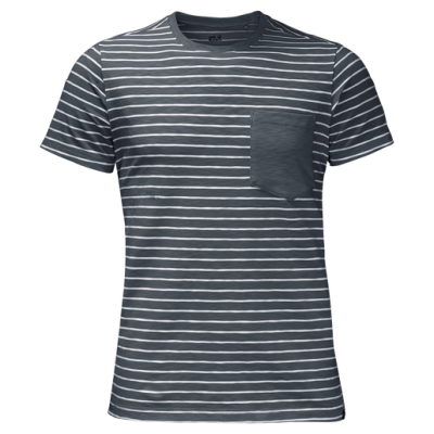 Jack Wolfskin — Футболка стильная TRAVEL STRIPED T MEN