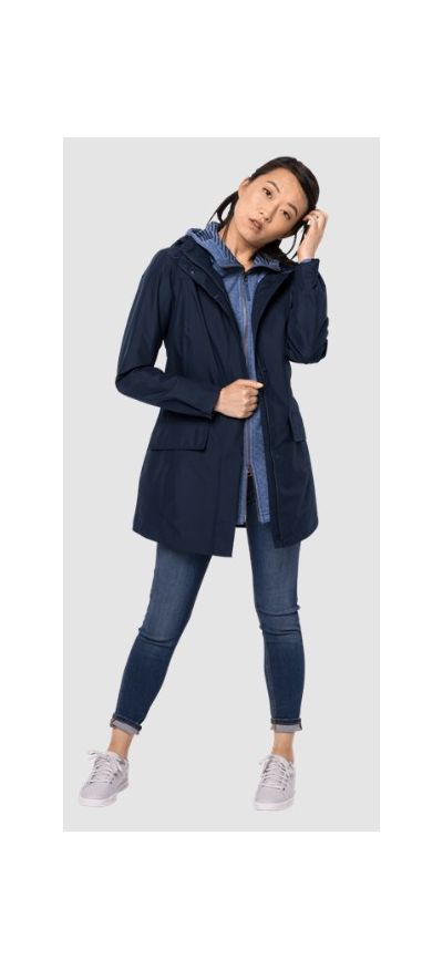 Jack Wolfskin - Непромокаемый плащ с капюшоном Cape York Coat W