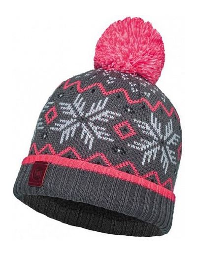 Buff - Шапка для девочек Junior Knitted & Polar Hat Buff Nester Grey Castlerock