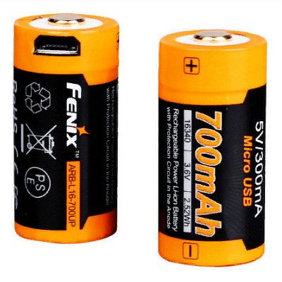 Fenix - Аккумулятор для фонаря 16340 Fenix 700 UP mAh Li-ion разъемом для USB