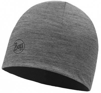 Buff - Детская двусторонняя шапка Lightweight Merino Wool Reversible Hat Black-Grey