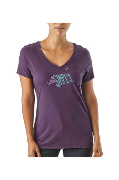 Patagonia - Женская футболка Live Simply Sleeping Out Organic V-Neck T-Shirt