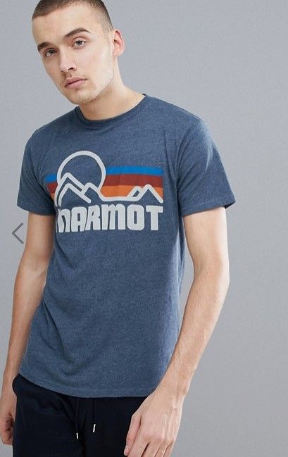 Marmot - Мужская футболка с винтажным логотипом на груди Coastal