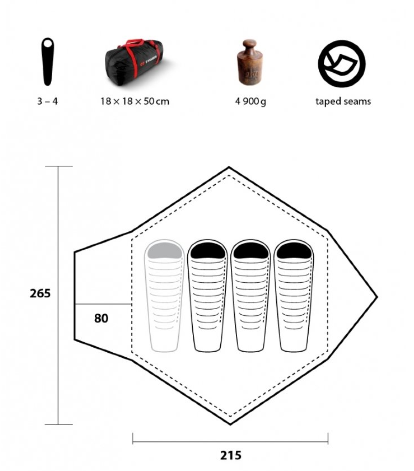 Trimm - Палатка трекинговая Adventure Base Camp-D 3+1