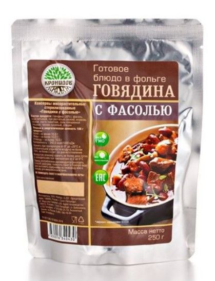 Кронидов - Консервы мясорастительные Говядина с фасолью