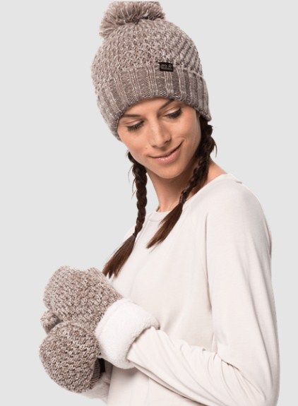 Теплые зимние варежки для женщин Jack Wolfskin Highloft Knit Mitten Women