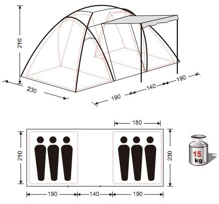 King Camp - Современная палатка 3031 Bari 6 Fiber