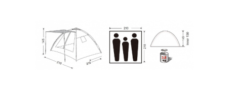 King Camp - Полуавтоматическая палатка 3092 Monza Mono 2