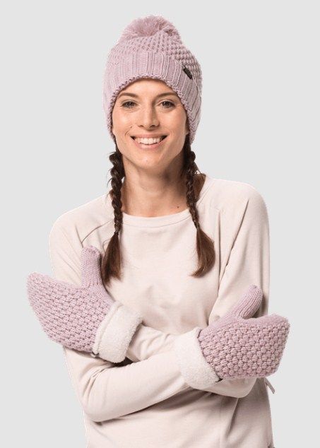 Теплые зимние варежки для женщин Jack Wolfskin Highloft Knit Mitten Women