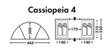 Каркасно-дуговая кемпинговая палатка FHM Cassiopeia 4