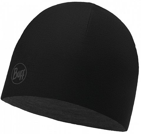 Buff - Детская двусторонняя шапка Lightweight Merino Wool Reversible Hat Black-Grey