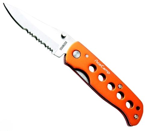 Ace Camp - Нож складной с зазубренным лезвием