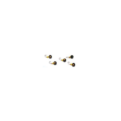 Россия - Мормышка свинцовая черная золотая коронка с трубкой и бисером упаковка 10 штук Шар