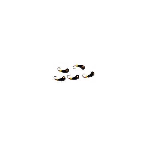 Россия - Мормышка свинцовая черная золотая коронка с трубкой и бисером упаковка 10 штук Уралка