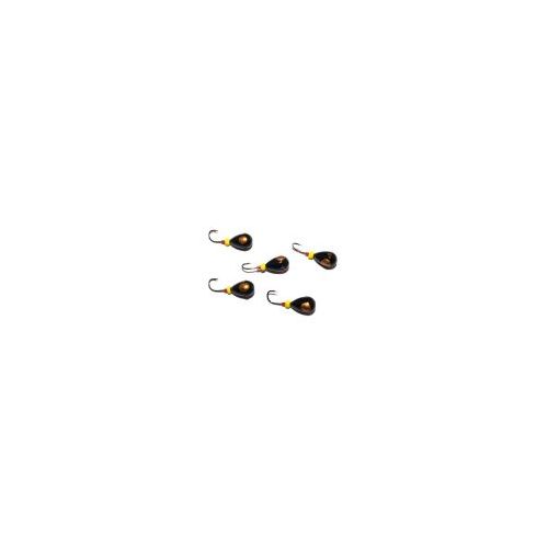 Россия - Мормышка свинцовая черная золотая коронка с трубкой и бисером упаковка 10 штук Капля
