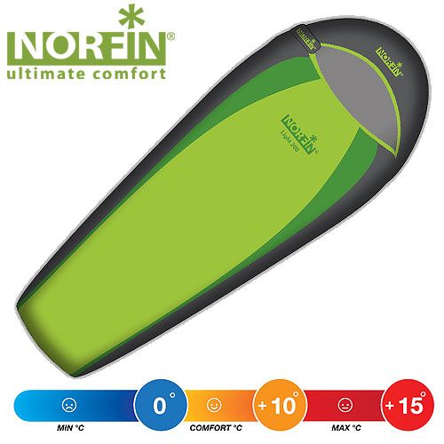 Norfin - Мешок-кокон спальный Light 200 с левой молнией (комфорт +10)
