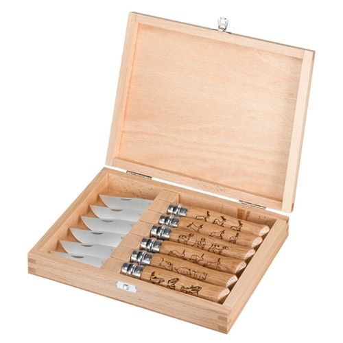Opinel - Набор ножей в деревянной коробке №8 Animalia