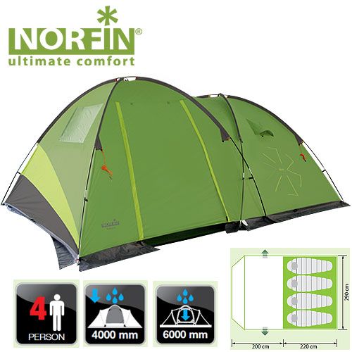 Norfin - Палатка кемпинговая 4-х местная Pollan 4 NF