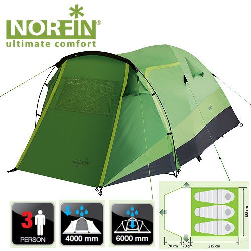 Norfin - Удобная палатка 3-х местная Bream 3 NF