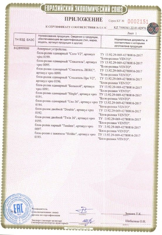 Блок-ролик одинарный дюраль Венто Спасатель (2022)