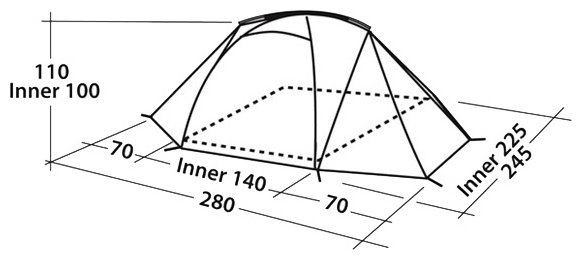 Easy camp - Палатка-полусфера двухместная Equinox 200