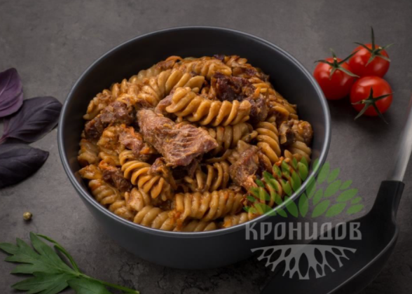 Вкусное готовое блюдо Кронидов Говядина с макаронами