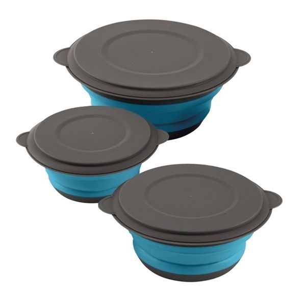 Easy Camp - Складной набор мисок с крышками Clearwater Foldable Bowl Set w. lids