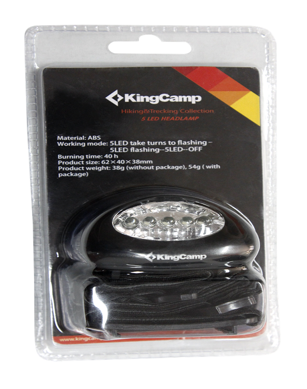KingCamp - Фонарь налобный 5LED HEADLAMP 3666