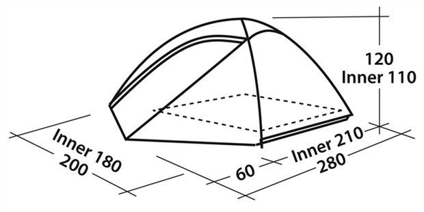 Easy Camp - Палатка стильная трехместная Meteor 300