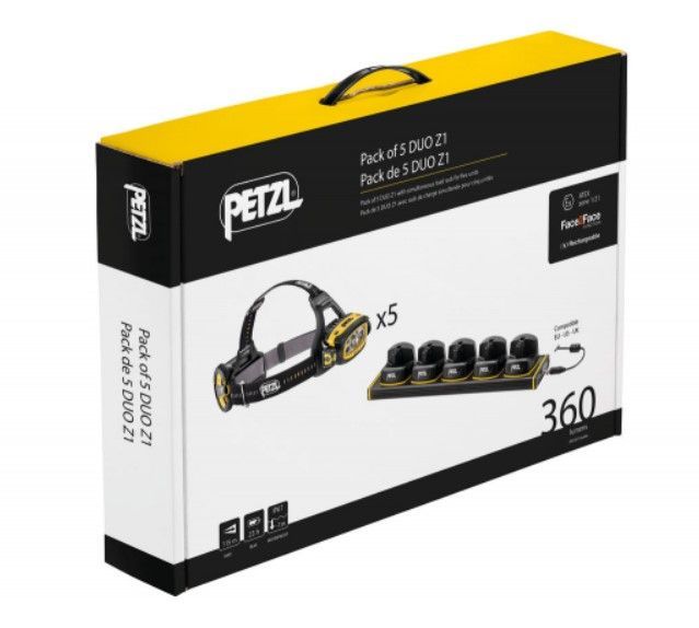 Petzl - Комплект из пяти фонарей с зарядным устройством Duo z1