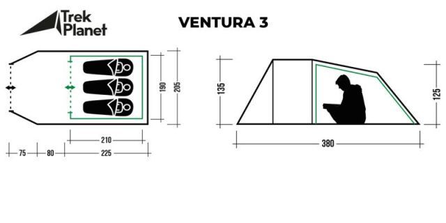Трехместная туристическая палатка Trek Planet Ventura 3