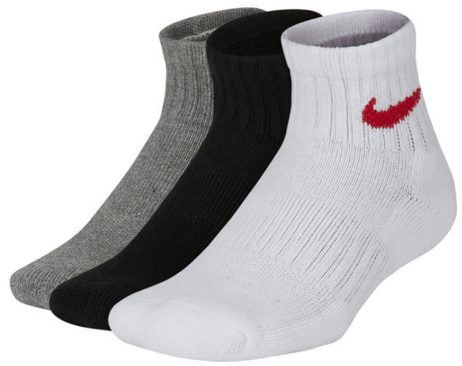 Носки Nike Performance Cushioned Quarter Training Socks (3 Pair) Kids' 