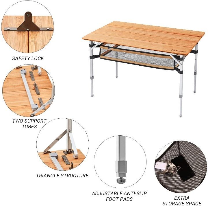 Складной стол King Camp 2016 4-Folding Bamboo Table 10065plus