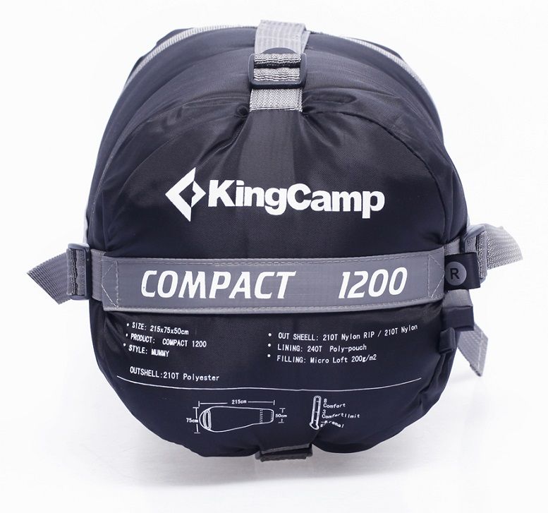 KingCamp - Спальник-кокон Compact 1200 правый (комфорт +8С)